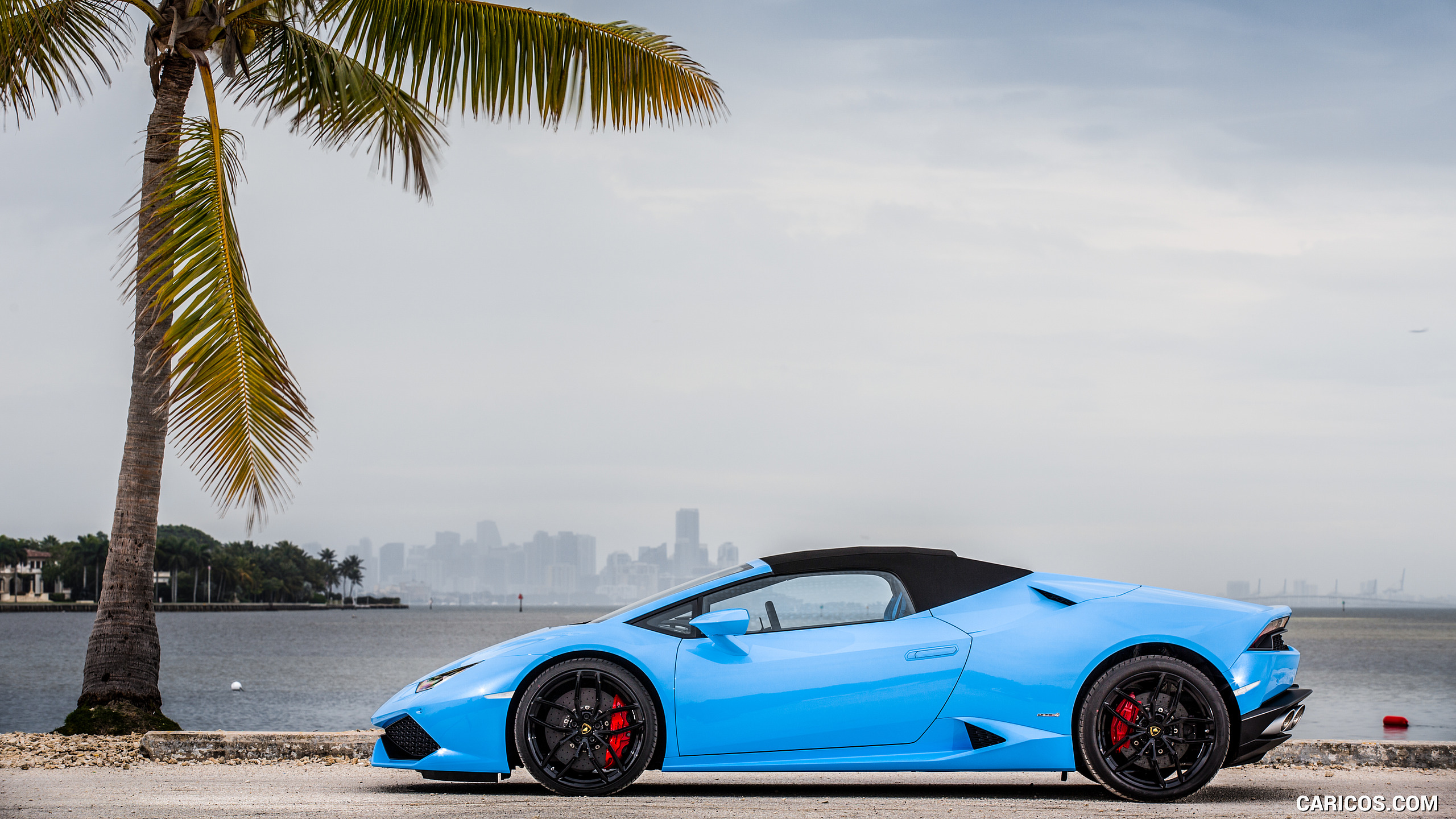 2016 Lamborghini Huracán LP 610-4 Spyder (Light Blue in Miami) - Side | HD Wallpaper ...2560 x 1440