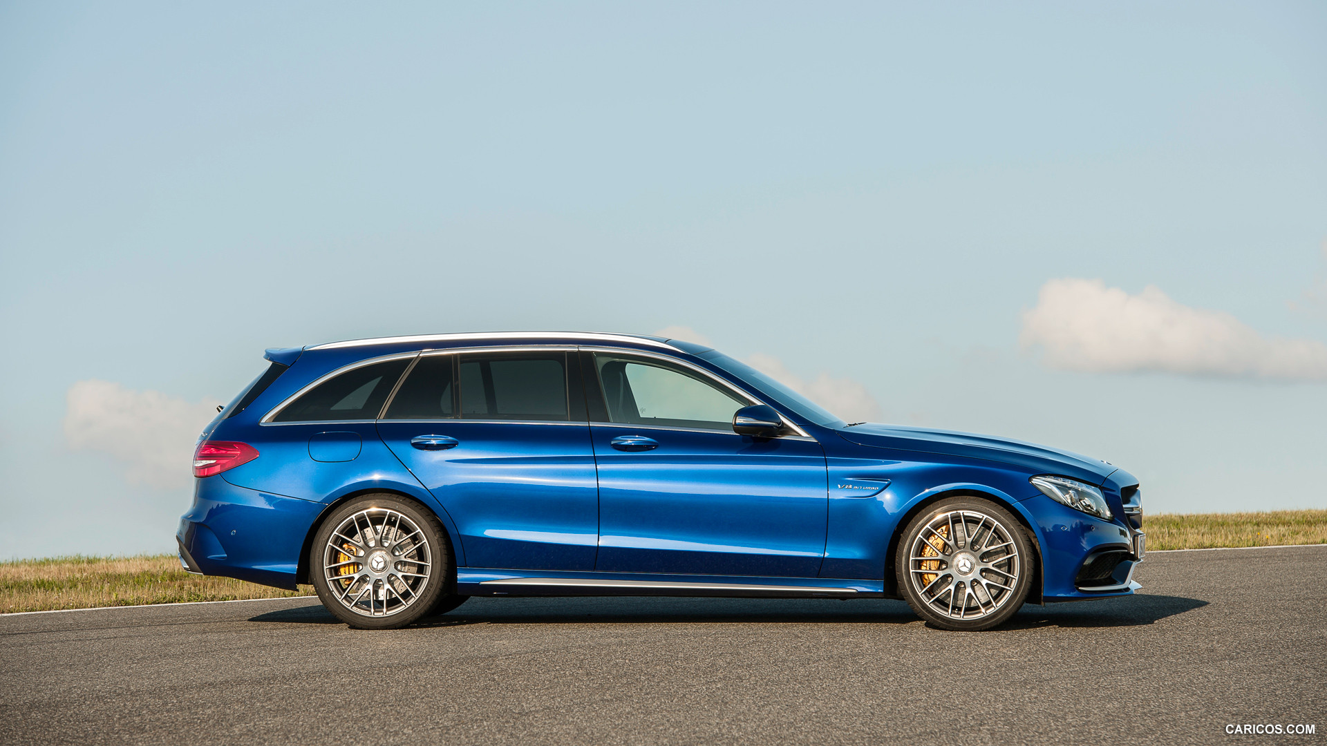 2015 MercedesBenz C63 AMG Estate (Brilliant Blue Metallic) Side HD