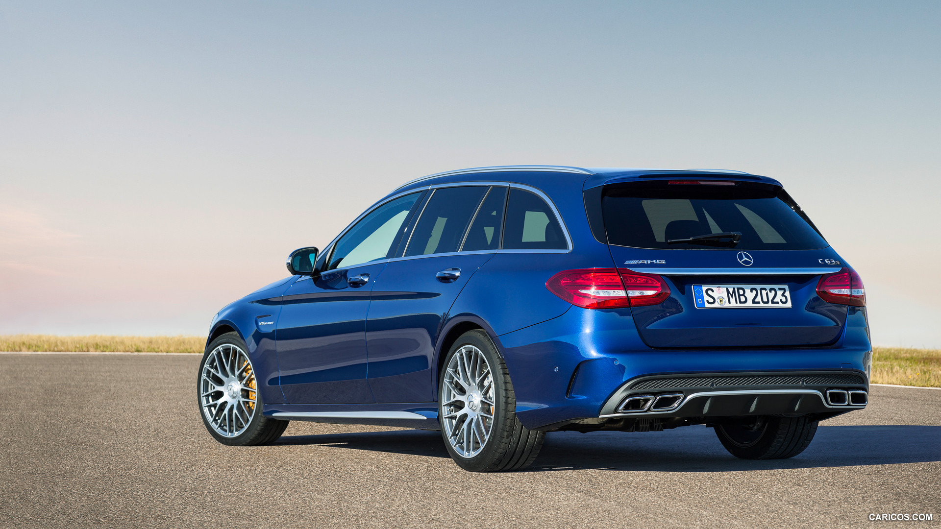 2015 MercedesBenz C63 AMG Estate (Brilliant Blue Metallic) Rear HD