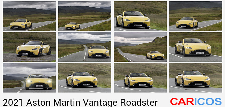 Aston Martin Vantage Roadster | 2021MY | (Color: Yellow Tang) | Front Three-Quarter