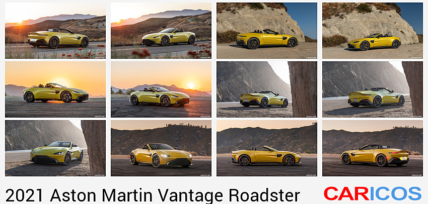 Aston Martin Vantage Roadster | 2021MY | (Color: Yellow Tang; US-Spec) | Rear Three-Quarter