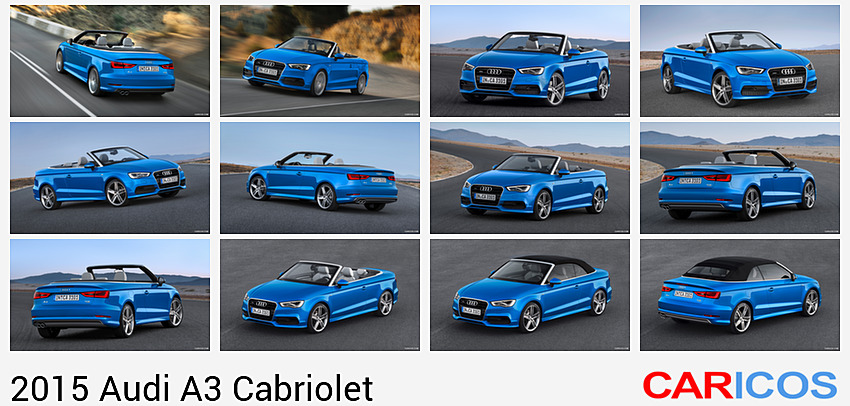 Audi A3 Cabriolet (2015) Ara Blue in Crystal Effect | Rear