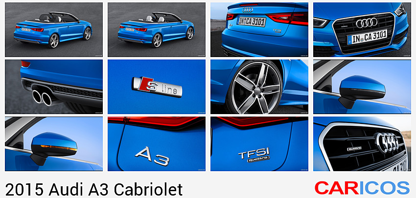Audi A3 Cabriolet (2015) Ara Blue in Crystal Effect | Rear