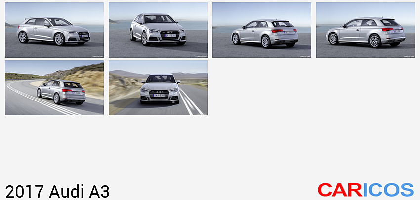Audi A3 | 2017MY |  (Color: Florett Silver) | Front Three-Quarter