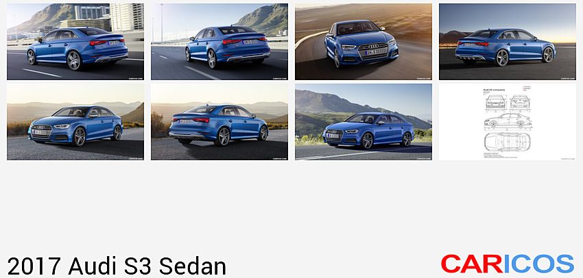 Audi S3 Sedan | 2017MY |  (Color: Sepang Blue) | Rear Three-Quarter