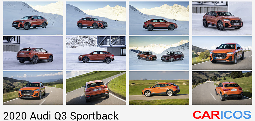 Audi Q3 Sportback | 2020MY |  (Color: Pulse Orange) | Front Three-Quarter