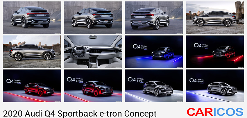 Audi Q4 Sportback e-tron Concept | 2020MY |  (Color: Kinetic Grey) | Rear Three-Quarter
