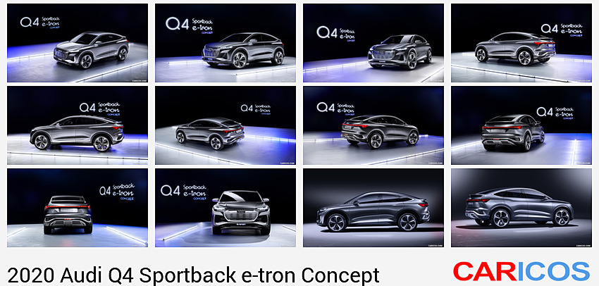 Audi Q4 Sportback e-tron Concept | 2020MY |  (Color: Kinetic Grey) | Front Three-Quarter