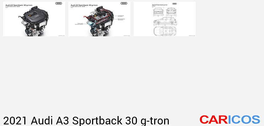 Audi A3 Sportback 30 g-tron | 2021MY | 1.5 TFSI: 96 kW (131 PS) / 200 Nm