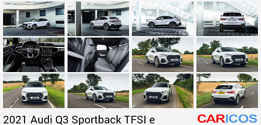 Audi Q3 Sportback TFSI e | 2021MY | Plug-In Hybrid (Color: Glacier White) | Front Three-Quarter