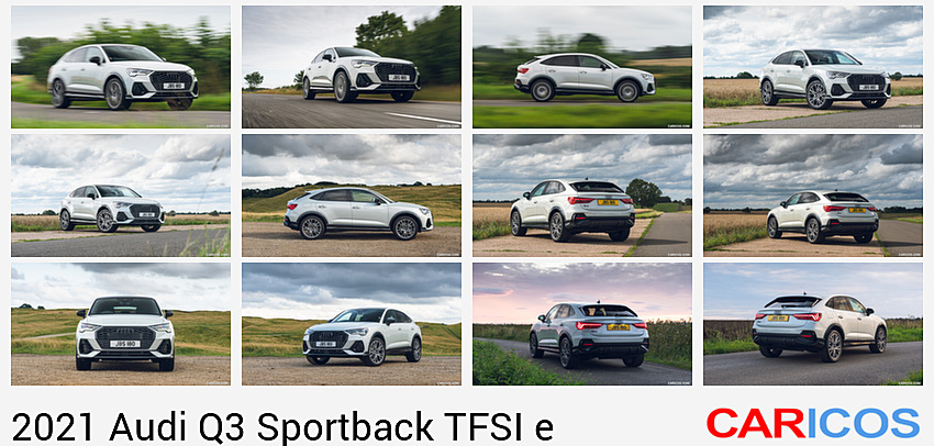 2021 Audi Q3 Sportback 45 TFSI e Plug-In Hybrid (Color: Dew Silver; UK-Spec) | Front Three-Quarter