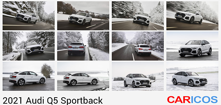 Audi Q5 Sportback | 2021MY |  (Color: Glacier White) | Front Three-Quarter