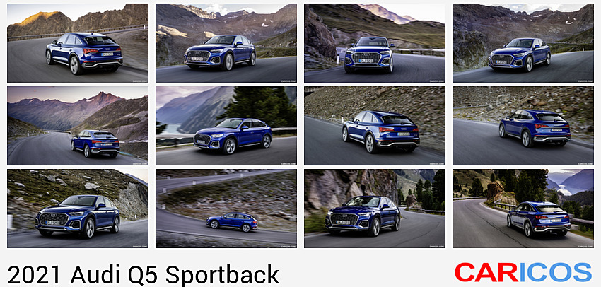 Audi Q5 Sportback | 2021MY |  (Color: Ultra Blue) | Rear Three-Quarter