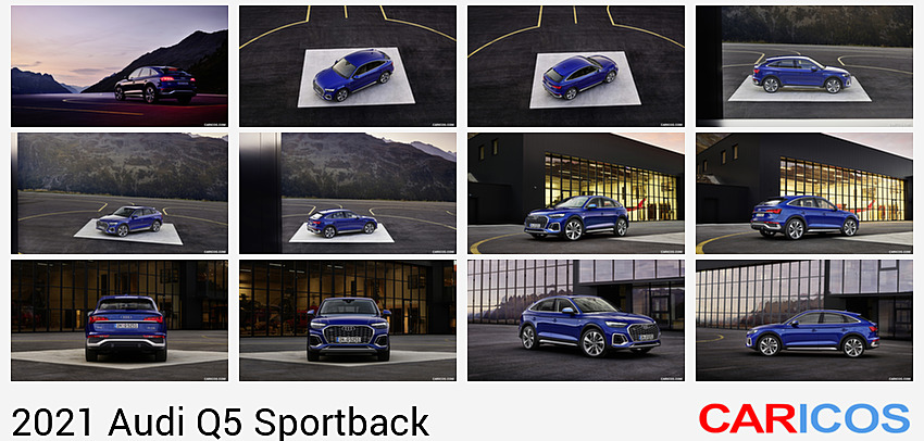 Audi Q5 Sportback | 2021MY |  (Color: Ultra Blue) | Rear Three-Quarter