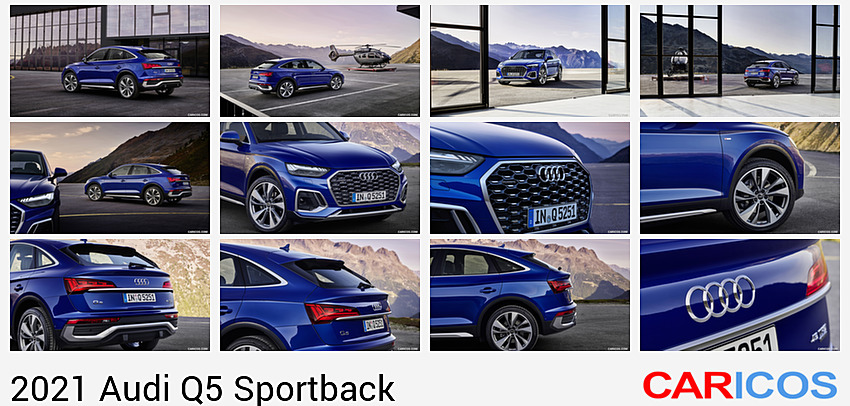 Audi Q5 Sportback | 2021MY |  (Color: Ultra Blue) | Rear Three-Quarter