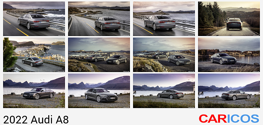 Audi A8 | 2022MY |  (Color: Daytona Grey Matt Effect) | Rear Three-Quarter