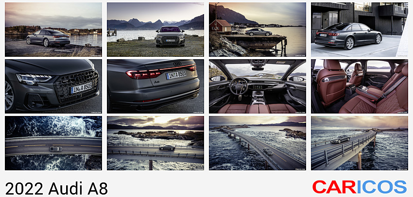 Audi A8 | 2022MY |  (Color: Daytona Grey Matt Effect) | Rear Three-Quarter