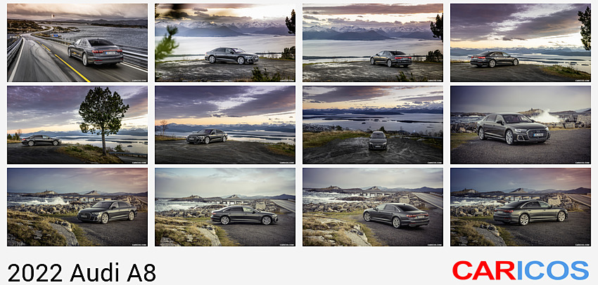 Audi A8 | 2022MY |  L (Color: Manhattan Grey) | Rear Three-Quarter