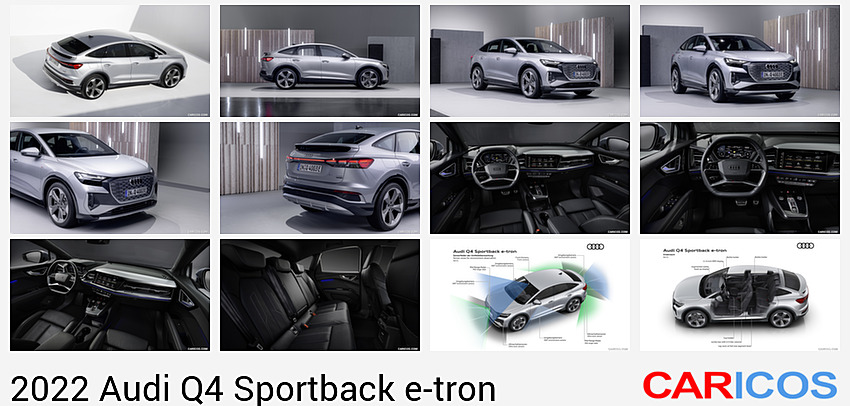 Audi Q4 Sportback e-tron | 2022MY |  Color: (Florett Silver) | Rear Three-Quarter