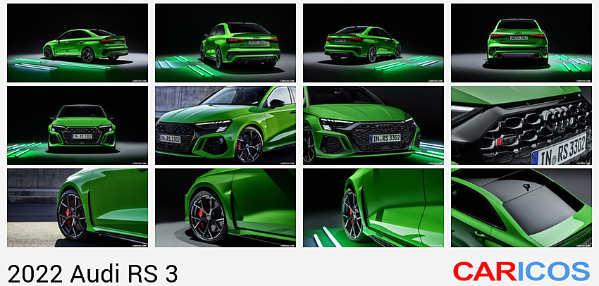 Audi RS 3 | 2022MY |  (Color: Kyalami Green) | Rear Three-Quarter