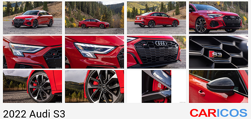 Audi S3 | 2022MY |  (Color: Tango Red; US-Spec) | Front Three-Quarter