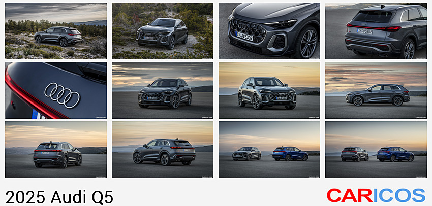Audi Q5 | 2025MY |  (Color: Daytona Grey Perl Effect) | Rear Three-Quarter