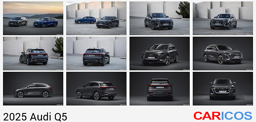 Audi Q5 | 2025MY |  (Color: Daytona Grey Perl Effect) and Audi SQ5 (Color: Ultra Blue Metallic)