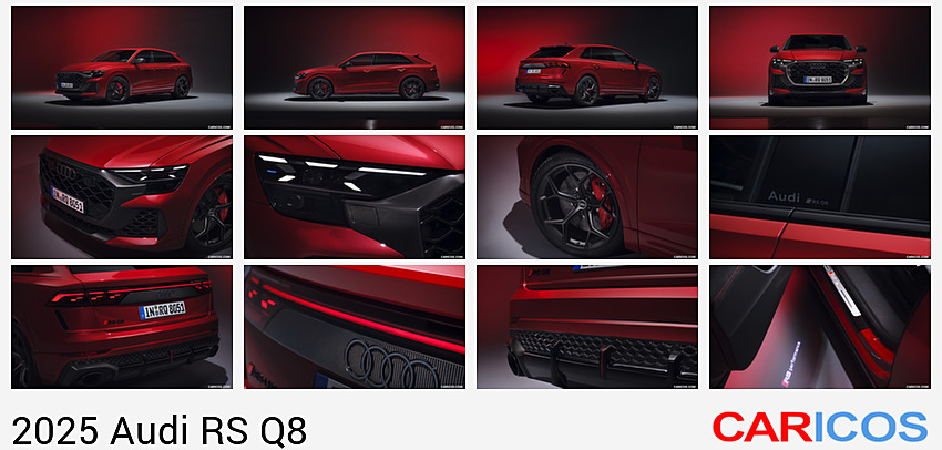 Audi RS Q8 | 2025MY | Performance (Color: Chilli Red Metallic) | Front Three-Quarter
