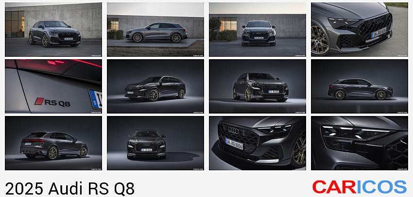 Audi RS Q8 | 2025MY | (Color: Daytona Grey Perl Effect) | Front Three-Quarter