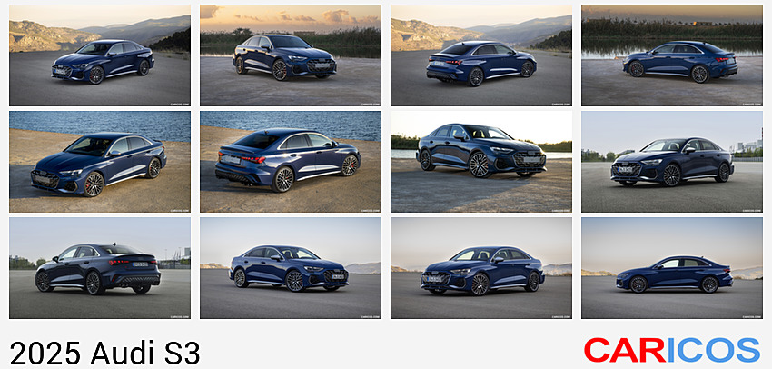 Audi S3 | 2025MY |  Sedan (Color: Ascari Blue Metallic) | Front Three-Quarter