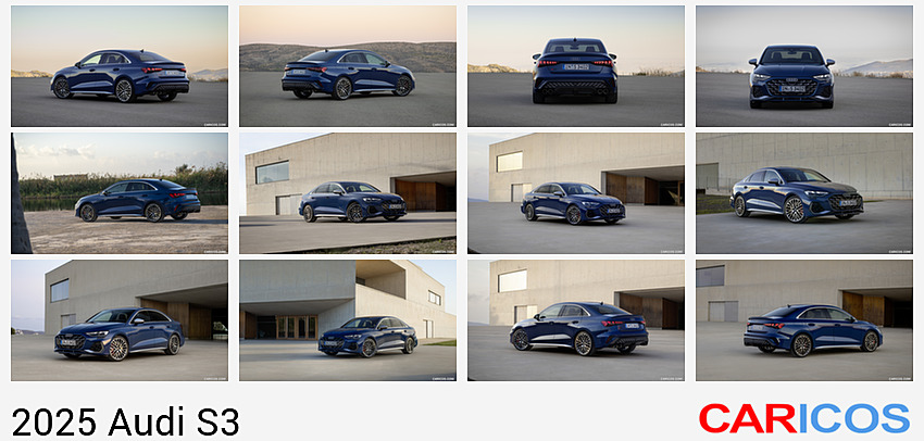 Audi S3 | 2025MY |  Sedan (Color: Ascari Blue Metallic) | Rear Three-Quarter