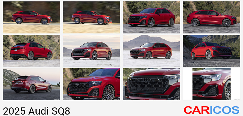 Audi SQ8 | 2025MY | US-Spec (Color: Chili Red) | Side