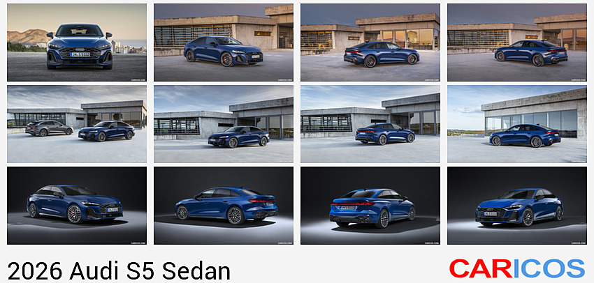 Audi S5 Sedan | 2026MY |  (Color: Ascari Blue Metallic) | Front