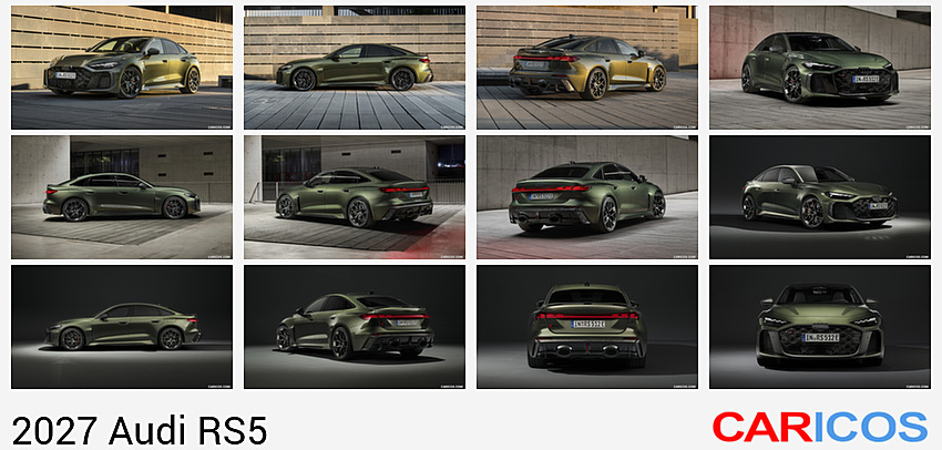 Audi RS5 | 2027MY | Sedan (Color: Bedford Green Metallic) | Front Three-Quarter