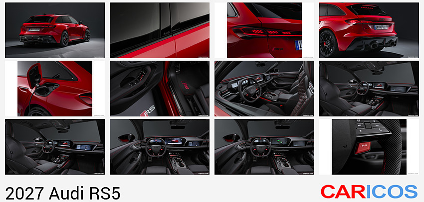 Audi RS5 | 2027MY | Avant (Color: Progressiv Red Metallic) | Rear Three-Quarter