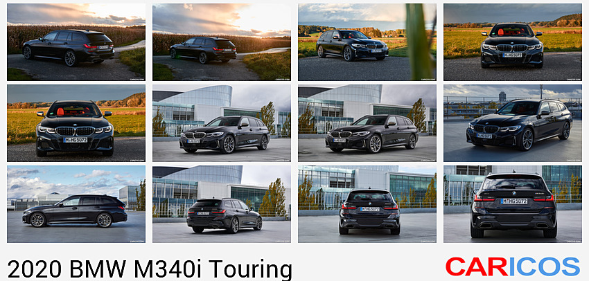 2020 BMW M340i xDrive Touring (Color: Black Sapphire Metallic) | Rear Three-Quarter