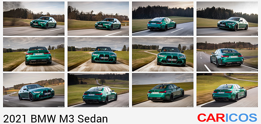 2021 BMW M3 Competition Sedan (Color: Isle of Men Green) | Front Three-Quarter