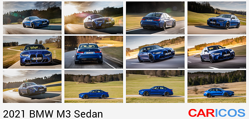 2021 BMW M3 Competition Sedan (Color: Frozen Portimao Blue Metallic) | Front Three-Quarter
