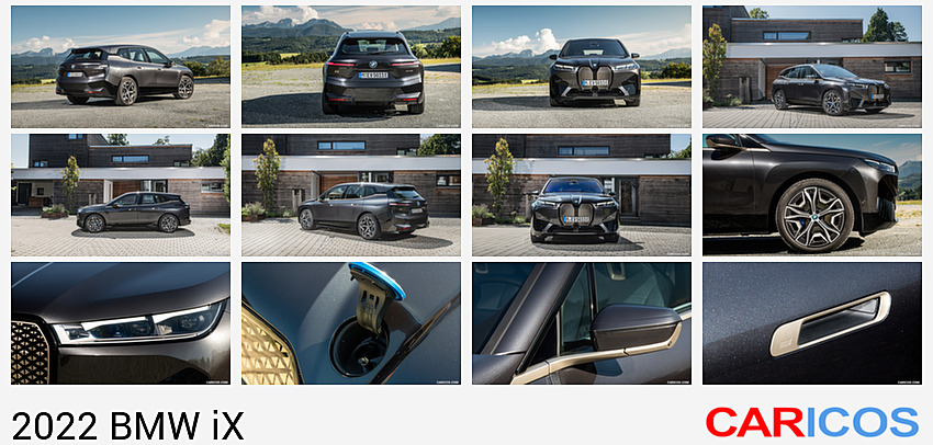 BMW iX | 2022MY |  (Color: Sophisto Grey) | Rear Three-Quarter