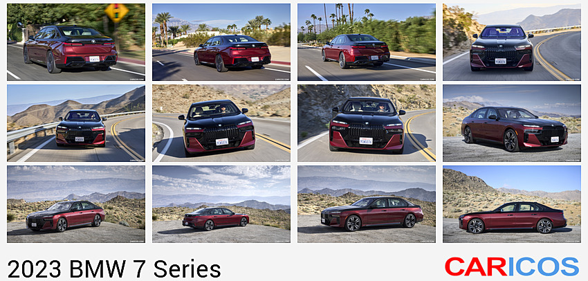 2023 BMW 760i xDrive (Color: Aventurin Red Metallic Two-Tone; US-Spec) | Rear Three-Quarter