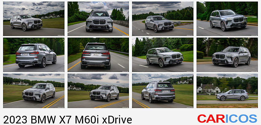 BMW X7 M60i xDrive | 2023MY |  (Color: Frozen Pure Grey Metallic; US-Spec) | Front Three-Quarter