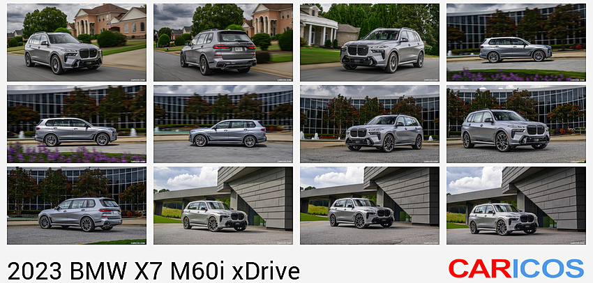BMW X7 M60i xDrive | 2023MY |  (Color: Frozen Pure Grey Metallic; US-Spec) | Front Three-Quarter
