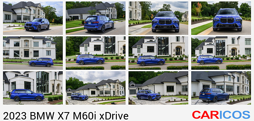 BMW X7 M60i xDrive | 2023MY |  (Color: Frozen Marina Bay Blue; US-Spec) | Front Three-Quarter