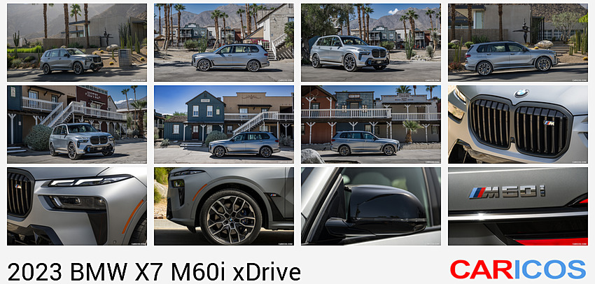 BMW X7 M60i xDrive | 2023MY |  (Color: Frozen Grey; US-Spec) | Front Three-Quarter