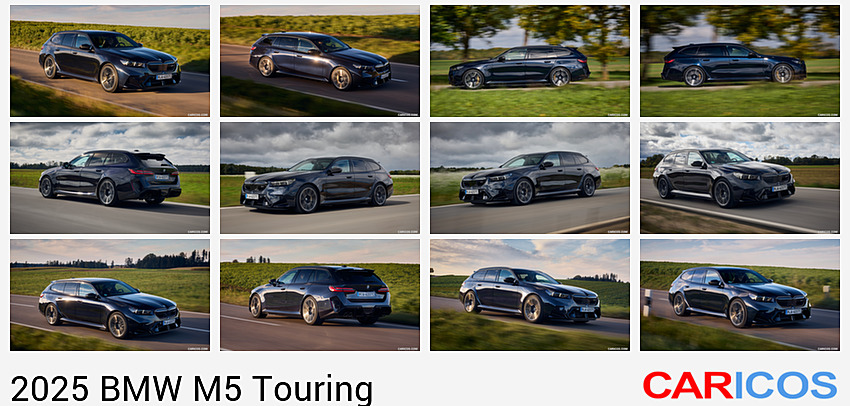 BMW M5 Touring | 2025MY |  (Color: Carbon Black) | Front Three-Quarter