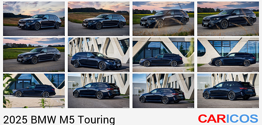 BMW M5 Touring | 2025MY |  (Color: Carbon Black) | Front Three-Quarter