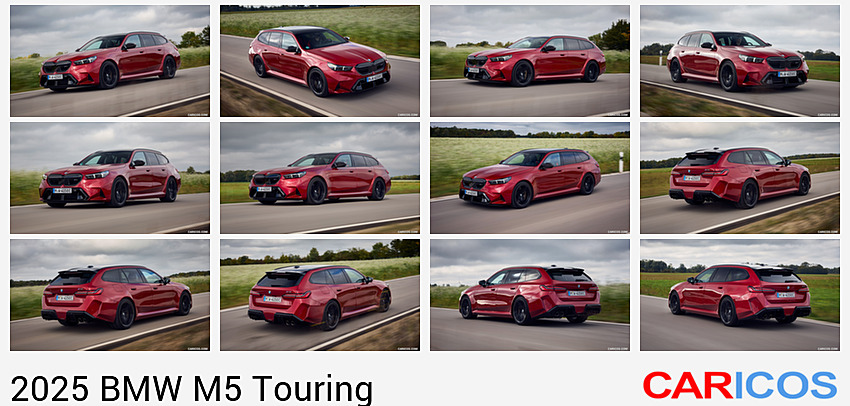 BMW M5 Touring | 2025MY |  (Color: Dragon Fire Red) | Front Three-Quarter