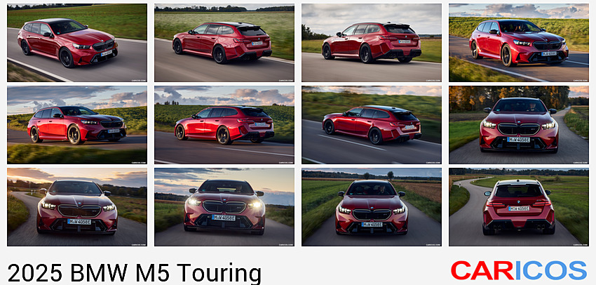 BMW M5 Touring | 2025MY |  (Color: Dragon Fire Red) | Front Three-Quarter