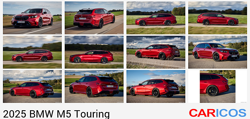 BMW M5 Touring | 2025MY |  (Color: Dragon Fire Red) | Front Three-Quarter