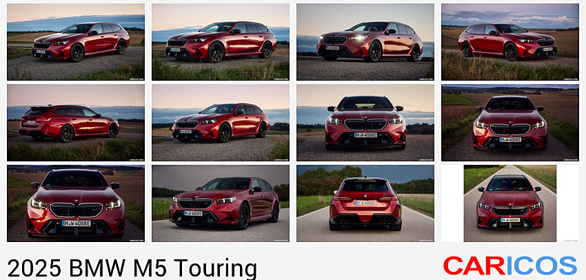 BMW M5 Touring | 2025MY |  (Color: Dragon Fire Red) | Front Three-Quarter